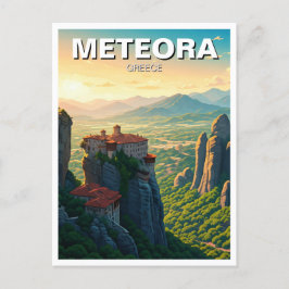 Meteora Greece Travel Postkarte
