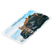 Meteora Greece Watercolor Travel Magnet (Linke Seite)