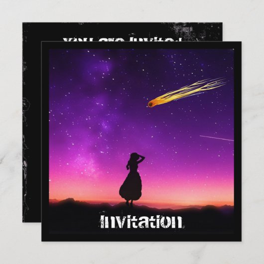 Meteordusche Postapokalyptische Doom-Party Einladung (Vorne/Hinten)