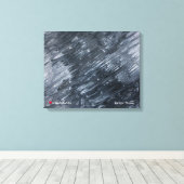 Meteordusche Rotes Herz Stretchierte Canvas Print Leinwanddruck (Insitu (Holzboden))