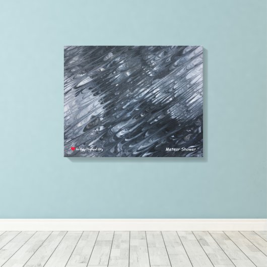 Meteordusche Rotes Herz Stretchierte Canvas Print Leinwanddruck (Insitu (Holzboden))