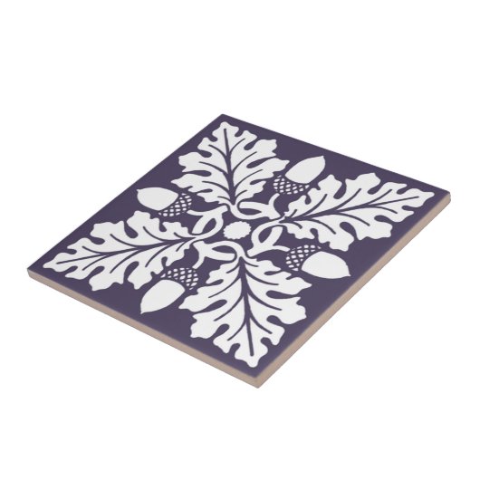 Meteorit Lila Acorn und Leaf Tile Design Fliese (Seite)