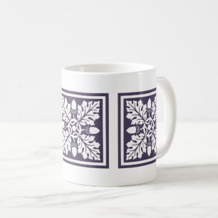 Meteorit Lila Acorn und Leaf Tile Design Kaffeetasse