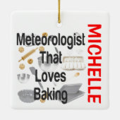 Meteorologe Lieben backen CUSTOM Keramikornament (Rückseite)