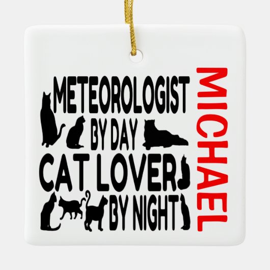 Meteorologe Lieben Cats CUSTOM Keramikornament (Vorderseite)