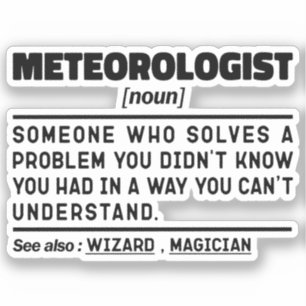 Meteorologe Noun prognostiziert Wetterangebot für  Aufkleber