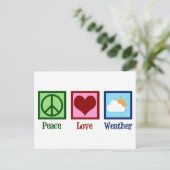 Meteorologe Peace Liebe Weather Postkarte (Stehend Vorderseite)