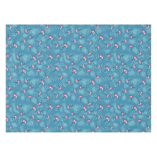 Meteorologie Spaß Regenwetter und Regenschirme Tischdecke (Vorderseite (Horizontal))