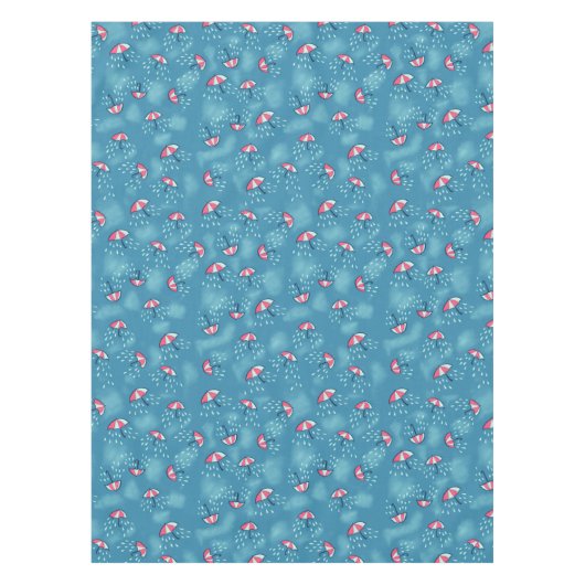 Meteorologie Spaß Regenwetter und Regenschirme Tischdecke (Vorderseite)