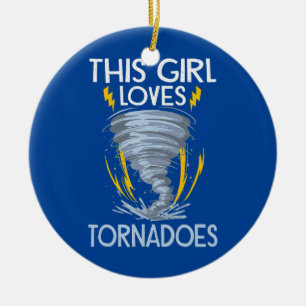 Meteorology Kids Tornado Storm Chasing Storm Fan  Keramik Ornament