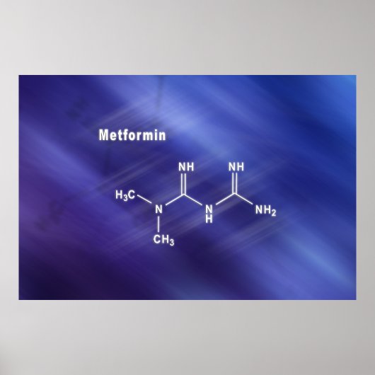 Metformin diabetes drug, Structural chemical formu Poster (Vorne)