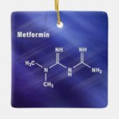 Metformin-Diabetes-Medikament, strukturelle chemis Keramikornament (Vorderseite)