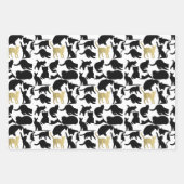 Methan Black Pink Gold Cats Geburtstag Geschenkpapier Set (Vorderseite 3)