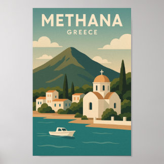 Methana Griechenland minimalistisch Poster