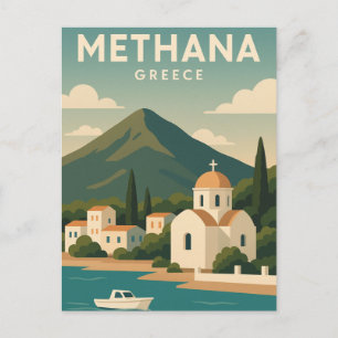 Methana Griechenland minimalistisch Postkarte