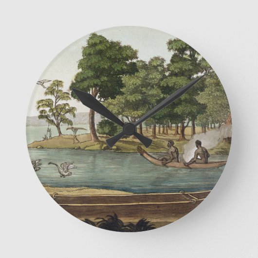 Method of Navigation in New Holland, engraved by F Runde Wanduhr (Vorderseite)