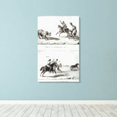 Methoden zum Auswerfen des Lasso und der Bolas Leinwanddruck (Insitu (Holzboden))