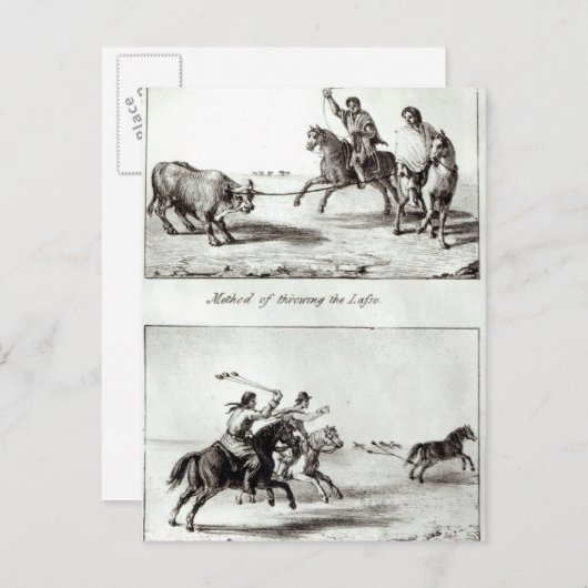 Methoden zum Auswerfen des Lasso und der Bolas Postkarte (Vorne/Hinten)