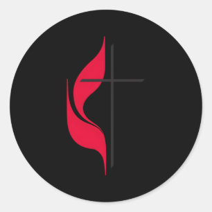 Methodist Cross-Flag Christliche Methodisten Prote Runder Aufkleber