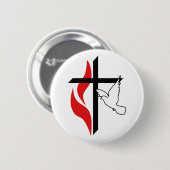 METHODIST CROSS UND DOVE BUTTON (Vorne & Hinten)