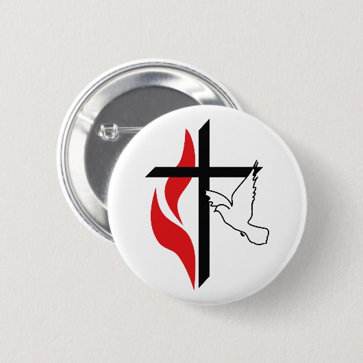METHODIST CROSS UND DOVE BUTTON (Vorne & Hinten)