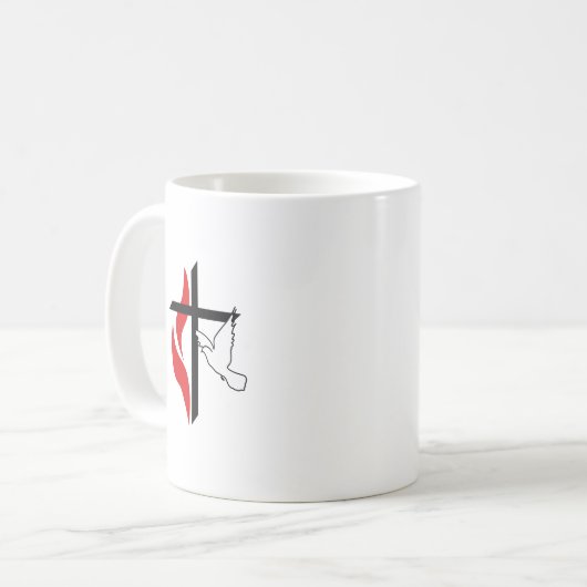METHODIST CROSS UND DOVE KAFFEETASSE (Vorderseite Links)