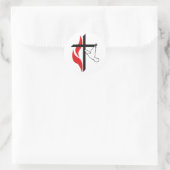METHODIST CROSS UND DOVE RUNDER AUFKLEBER (Tasche)