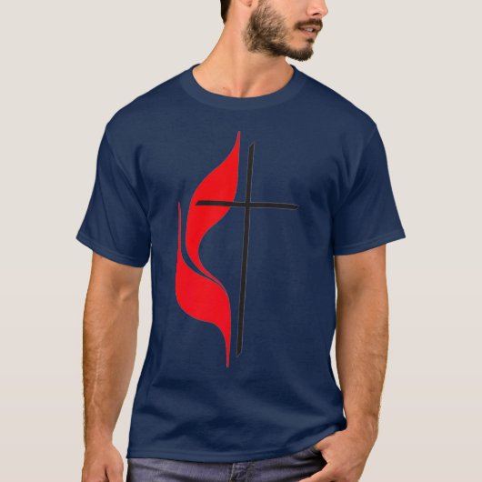 Methodist Flag Christliche Methodisten Protestant T-Shirt (Vorderseite)