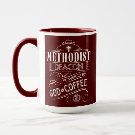 Methodistendiakon, angetrieben durch Gott und Tasse