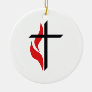 METHODISTENkreuz Keramikornament