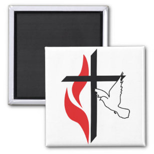 Methodistisches Kreuz und Taube Magnet