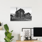 METHODISTKIRCHE IN BANNACK MONTANA GHOST STADT POSTER (Heimbüro)