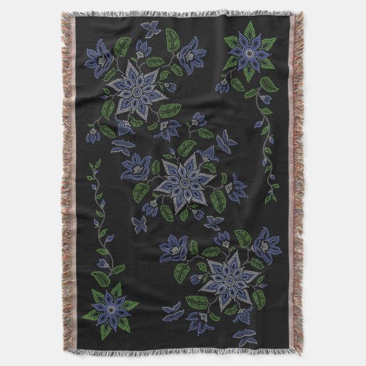 Metis Art Blanket Native BeadingThrow Blankets Decke (Vorderseite Vertikal)