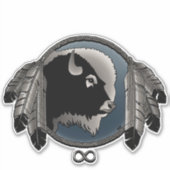 Metis Art Stickers First Nations Wolf Geschenke Aufkleber (Vorderseite)