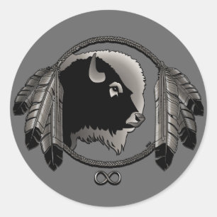 Metis Art Stickers Native Spirit Buffalo Stickers