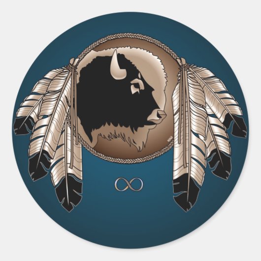 Metis Art Stickers Native Spirit Buffalo Stickers (Vorderseite)