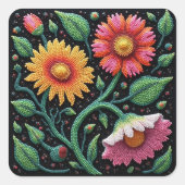 Metis Beadwork Craft Wildblume Square Stickers (Vorderseite)
