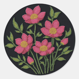 Metis Beadwork Native Art Cosmos Blume Stickers