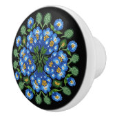 Metis Beadwork Native Forget-Me-Nots Keramik Knob Keramikknauf (Rechts)