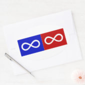 Métis Blue & Red Flag Ovaler Aufkleber (Umschlag)