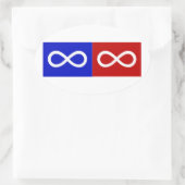 Métis Blue & Red Flag Ovaler Aufkleber (Tasche)