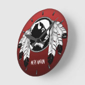 Metis Clock First Nation Spirit Buffalo Wall Clock Runde Wanduhr (Winkel)