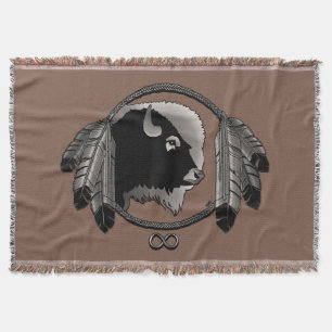 Metis First Nation Blanket Spirit Animals Throw Decke