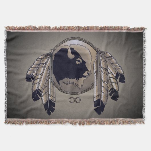 Metis First Nation Blanket Spirit Animals Throw Decke (Vorderseite)
