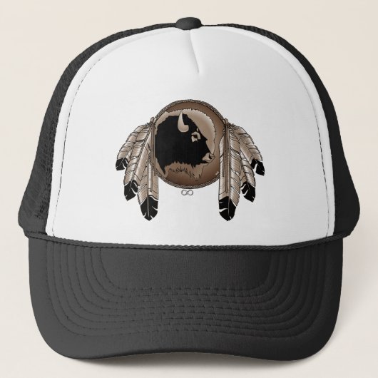 Metis First Nation Cap Buffalo Wildlife Cap Truckerkappe (Vorderseite)