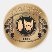 Metis Flag Art Stickers First Nations Wolf Geschen (Vorderseite)