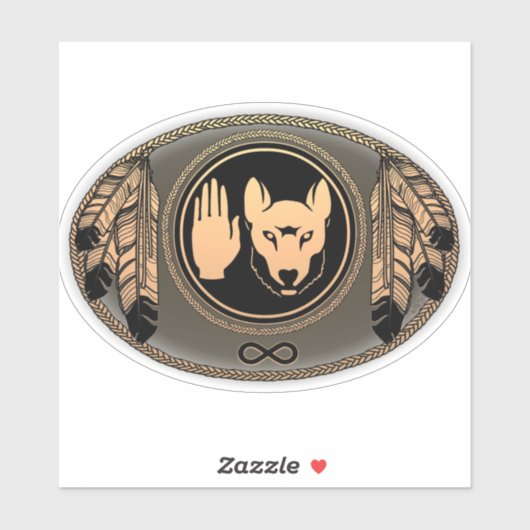 Metis Flag Art Stickers First Nations Wolf Geschen Aufkleber (Blatt)