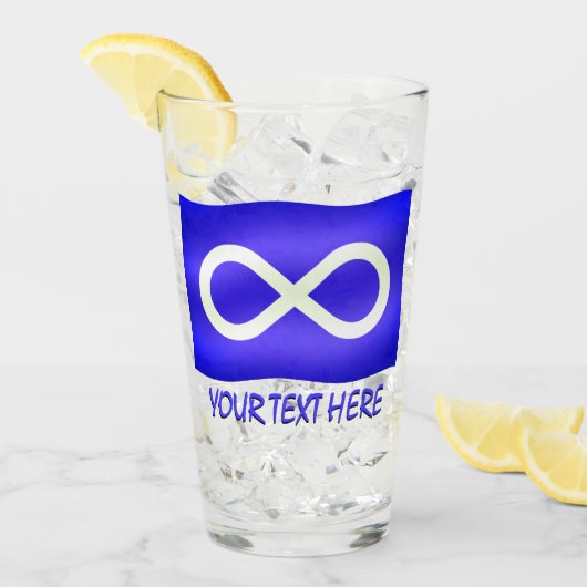 Metis Flag Brille Metis Art Glass Personalize Glas (Vorderseite Ice)