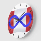 Metis Flag Clock Canadian Mets Flag Wall Clock Große Wanduhr (Winkel)