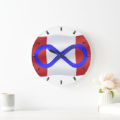 Metis Flag Clock Canadian Mets Flag Wall Clock Große Wanduhr (Zuhause)